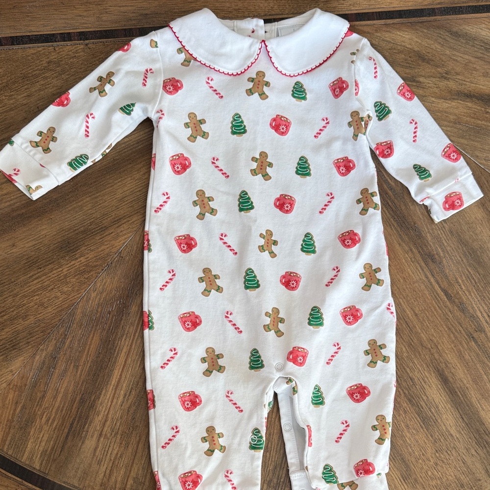 Little English Holiday Gingerbread and Candy Cane Footie